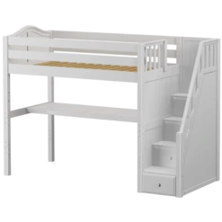 Maxtrix Twin High Loft Bed With Stairs + Desk -Kids Furniture STAR11 WC 943084fe 1d03 4d73 80ae 93c19fdd0a03