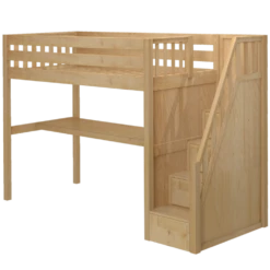 Maxtrix Twin XL High Loft Bed With Stairs + Desk -Kids Furniture STAR11 XL NS 472109f6 2885 4eea aed1 f543846152bf