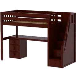 Maxtrix Twin High Loft Bed With Stairs + Desk -Kids Furniture STAR12 CS 4db284e1 be47 447d ace7 cadeb06ca1dd