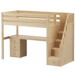 Maxtrix Twin High Loft Bed With Stairs + Desk -Kids Furniture STAR12 NP 5632af14 cd27 4975 bd38 02b158e57c5a
