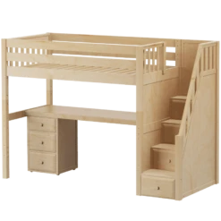 Maxtrix Twin XL High Loft Bed With Stairs + Desk -Kids Furniture STAR12 NS