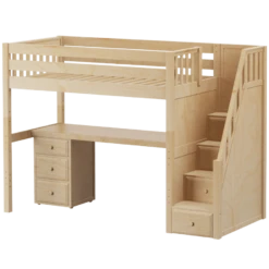 Maxtrix Twin High Loft Bed With Stairs + Desk -Kids Furniture STAR12 NS cef81de8 d576 4766 a991 4c1c00e49245