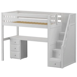 Maxtrix Twin High Loft Bed With Stairs + Desk -Kids Furniture STAR12 WS ef152e4f 39c9 4e49 bd53 1b7f771c39e4