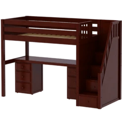 Maxtrix Twin High Loft Bed With Stairs + Desk -Kids Furniture STAR13 CP 1279acfa 98ec 4edb a91f 476573acfa01