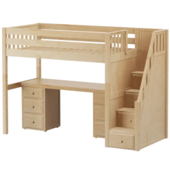 Maxtrix Twin High Loft Bed With Stairs + Desk -Kids Furniture STAR13 NS 4a9227b9 8860 4153 8c54 4acc7bc5a5a6