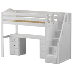 Maxtrix Twin High Loft Bed With Stairs + Desk -Kids Furniture STAR13 WC dfa354a9 5cf5 4aee a04d 3f62cacfa9ce