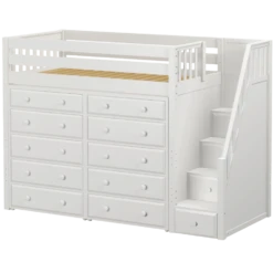 Maxtrix Twin High Loft Bed With Stairs + Storage -Kids Furniture STAR3 WS 41b6a802 5157 4fce 8c3f a67757854217