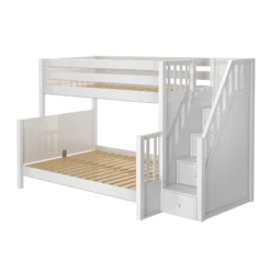 Maxtrix Medium Twin Over Full Bunk Bed With Stairs -Kids Furniture SUMO WP