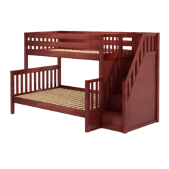 Maxtrix Medium Twin Over Full Bunk Bed With Stairs