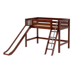 Maxtrix Twin Mid Loft Bed With Slide -Kids Furniture SWEET CS 173ca7cf 982c 4710 8aeb 4379ffcff026