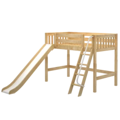 Maxtrix Twin Mid Loft Bed With Slide -Kids Furniture SWEET NS de4a3f23 8a0a 4964 885a da4eb5644a0e