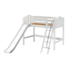 Maxtrix Twin Mid Loft Bed With Slide -Kids Furniture SWEET WC 95c08235 d825 4026 b43f 2907fcc5e647
