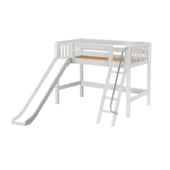 Maxtrix Twin Mid Loft Bed With Slide -Kids Furniture SWEET WS d433fda4 7ec3 4ea6 b229 70a34dca7287