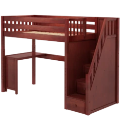 Maxtrix Twin XL High Loft Bed With Stairs + Corner Desk -Kids Furniture Star15 CS LEFT 2