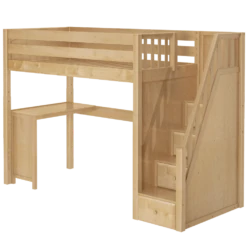 Maxtrix Twin High Loft Bed With Stairs + Corner Desk -Kids Furniture Star15 NP LEFT 2