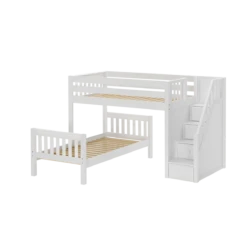 Maxtrix Full L-Shaped Bunk Bed With Stairs