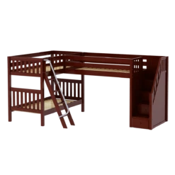 Maxtrix Twin Medium Corner Loft Bunk Bed With Ladder + Stairs - R -Kids Furniture TERTIARY CS d457af9f 5132 4ce1 a6d4 4b573f5374a3