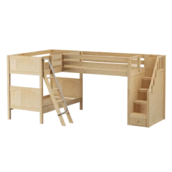 Maxtrix Twin Medium Corner Loft Bunk Bed With Ladder + Stairs - R -Kids Furniture TERTIARY NP acb0b10e d6f0 4a21 b3e1 e7b1b74c723f