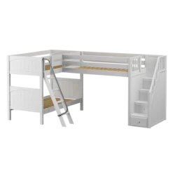 Maxtrix Twin Medium Corner Loft Bunk Bed With Ladder + Stairs - R -Kids Furniture TERTIARY WP 6fbcbae4 40db 400f 8cfc 3dd82ec7d14b