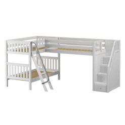 Maxtrix Twin Medium Corner Loft Bunk Bed With Ladder + Stairs - R -Kids Furniture TERTIARY WS 7c9612c0 62ce 4c78 aec3 8b65a9bdb97a