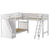 Maxtrix Twin XL High Corner Loft Bunk Bed With Ladder + Stairs - L 2 Maxtrix Twin XL High Corner Loft Bunk Bed With Ladder + Stairs - L -Kids Furniture TREY WS