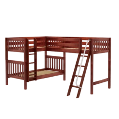 Maxtrix Twin Medium Corner Loft Bunk Bed -Kids Furniture TRIFID CS LEFT