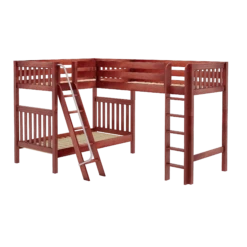 Maxtrix Twin XL High Corner Loft Bunk Bed -Kids Furniture TRIO CS 59050b0f a3c4 42a1 9648 a32d88be316f