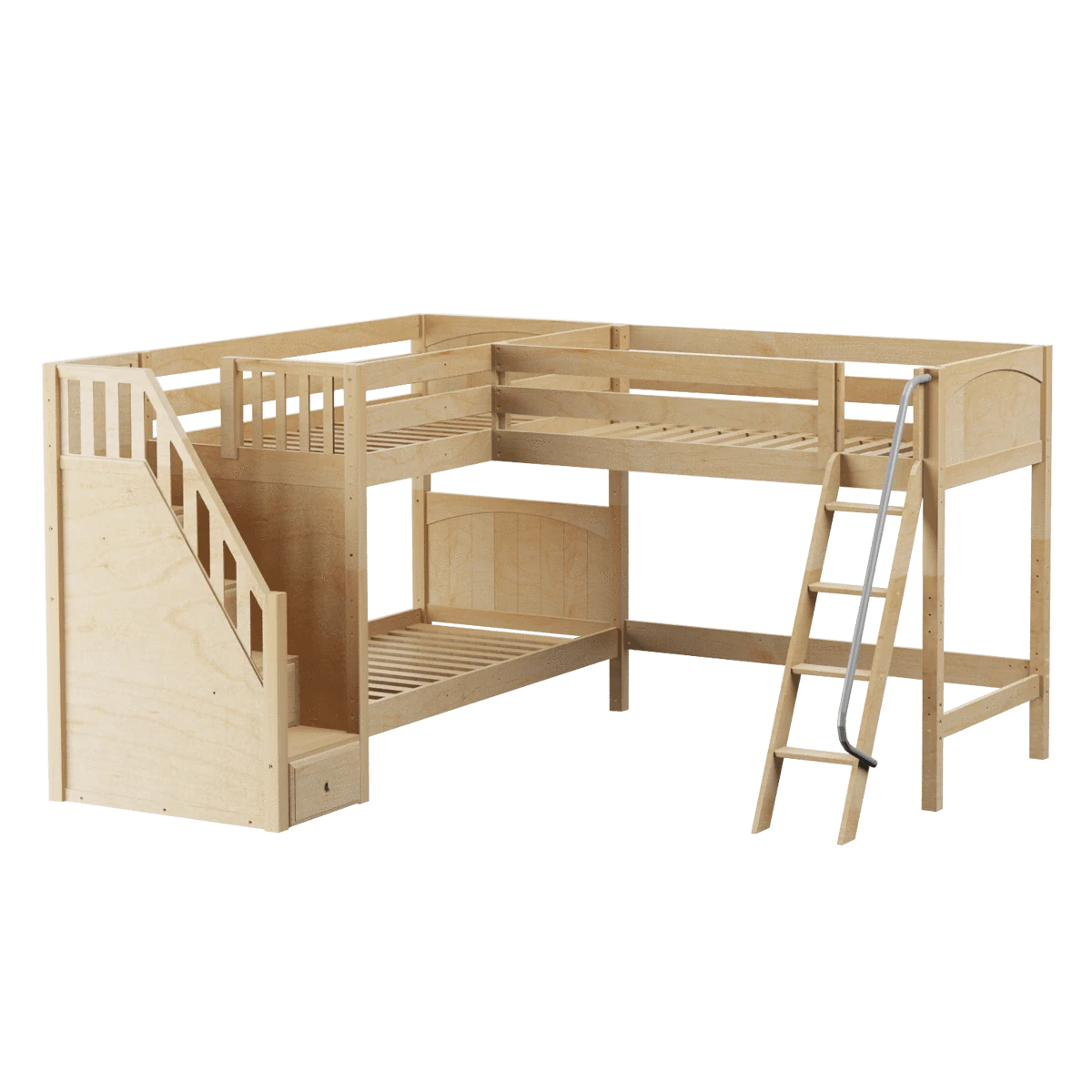 Maxtrix Twin Medium Corner Loft Bunk Bed With Ladder + Stairs - L 8 Maxtrix Twin Medium Corner Loft Bunk Bed With Ladder + Stairs - L - Image 6