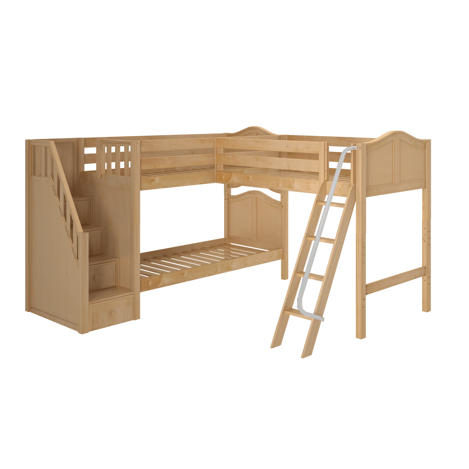 Maxtrix Twin Medium Corner Loft Bunk Bed With Ladder + Stairs - L 12 Maxtrix Twin Medium Corner Loft Bunk Bed With Ladder + Stairs - L - Image 10