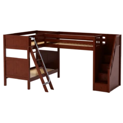 Maxtrix Twin High Corner Loft Bunk Bed With Ladder + Stairs - R -Kids Furniture TROIKA CP 4c8ec601 3431 4236 a2da 919c1b9d9f63