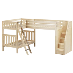 Maxtrix Twin High Corner Loft Bunk Bed With Ladder + Stairs - R -Kids Furniture TROIKA NS 32bc14de 594b 4e08 b284 cdb51ad631ee