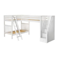 Maxtrix Twin High Corner Loft Bunk Bed With Ladder + Stairs - R -Kids Furniture TROIKA WS 7397f15e 81fe 4615 aff1 11b8c2d741fa