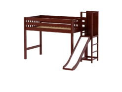 Maxtrix Twin Mid Loft Bed With Slide Platform -Kids Furniture TURF CS