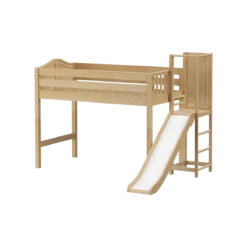 Maxtrix Twin Mid Loft Bed With Slide Platform -Kids Furniture TURF NC 01237fe8 3976 4668 b6d9 63843e279ad3