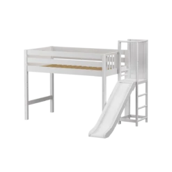 Maxtrix Twin Mid Loft Bed With Slide Platform -Kids Furniture TURF WP 73decc6d b218 4433 a104 b2ad52c5a076