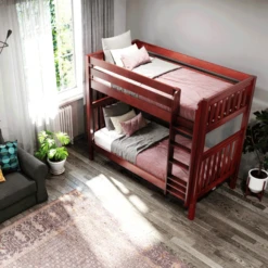 Maxtrix Twin XL High Bunk Bed -Kids Furniture Tall chestnut top view 1575914001264 656x656 crop center b9371447 35c7 494f afab 09a1fb7aa9d2