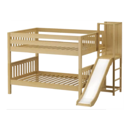 Maxtrix Full Low Bunk Bed With Slide Platform