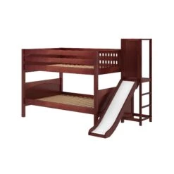 Maxtrix Full Low Bunk Bed With Slide Platform -Kids Furniture VOODOO CP