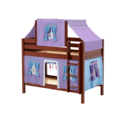 Maxtrix Twin Low Bunk Bed With Straight Ladder, Top Tent + Curtain -Kids Furniture WHATNOT27 CP 99aa20d1 2506 42fb b593 cd38ae7ddf1d