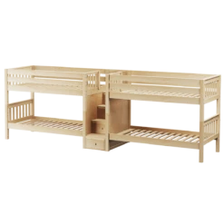 Maxtrix Twin XL Quadruple Bunk Bed With Stairs -Kids Furniture WONDERFUL NS