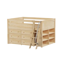 Maxtrix Full Low Loft Bed With Angled Ladder + Storage -Kids Furniture XL1 NP 5c80e316 44b5 4bf2 a20e 7e61eb98d6ee