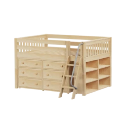 Maxtrix Full Low Loft Bed With Angled Ladder + Storage -Kids Furniture XL1 NS cb54b63a 4dff 4a17 9748 77d74293b1fc