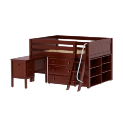 Maxtrix Full Low Loft Bed With Angled Ladder, Storage + Desk 35 Maxtrix Full Low Loft Bed With Angled Ladder, Storage + Desk -Kids Furniture XL22L CP 4f924b1e cbba 44f1 9540 1f2989eb6c3e