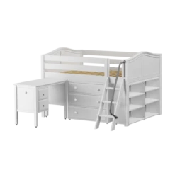 Maxtrix Full Low Loft Bed With Angled Ladder, Storage + Desk 28 Maxtrix Full Low Loft Bed With Angled Ladder, Storage + Desk -Kids Furniture XL22L WC f8bb9e4c 0297 4ea5 8183 db731e8d60e8