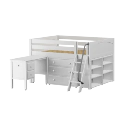 Maxtrix Full Low Loft Bed With Angled Ladder, Storage + Desk 33 Maxtrix Full Low Loft Bed With Angled Ladder, Storage + Desk -Kids Furniture XL22L WP 4f1a7797 a36c 49e2 9ad4 33c25c8ad294