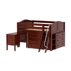 Maxtrix Full Low Loft Bed With Angled Ladder, Storage + Desk 29 Maxtrix Full Low Loft Bed With Angled Ladder, Storage + Desk -Kids Furniture XL24L CC d8b5f9b2 63b1 441b 95e6 88d20942125a