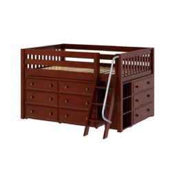 Maxtrix Full Low Loft Bed With Angled Ladder + Storage -Kids Furniture XL3 CS f751219f e9d2 4dc9 9fa6 e4fb0f90b53f