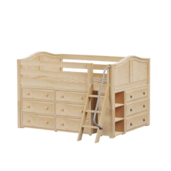 Maxtrix Full Low Loft Bed With Angled Ladder + Storage -Kids Furniture XL3 NC 93c931b8 beb2 45b5 8b5a 059e58f6e159