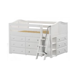 Maxtrix Full Low Loft Bed With Angled Ladder + Storage -Kids Furniture XL3 WC 549e30fd 364a 4f9b 8aab 73b6022e4850