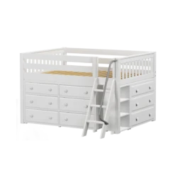 Maxtrix Full Low Loft Bed With Angled Ladder + Storage -Kids Furniture XL3 WS c43d80f9 d15c 4e8d b8a6 04f0a1e7e301